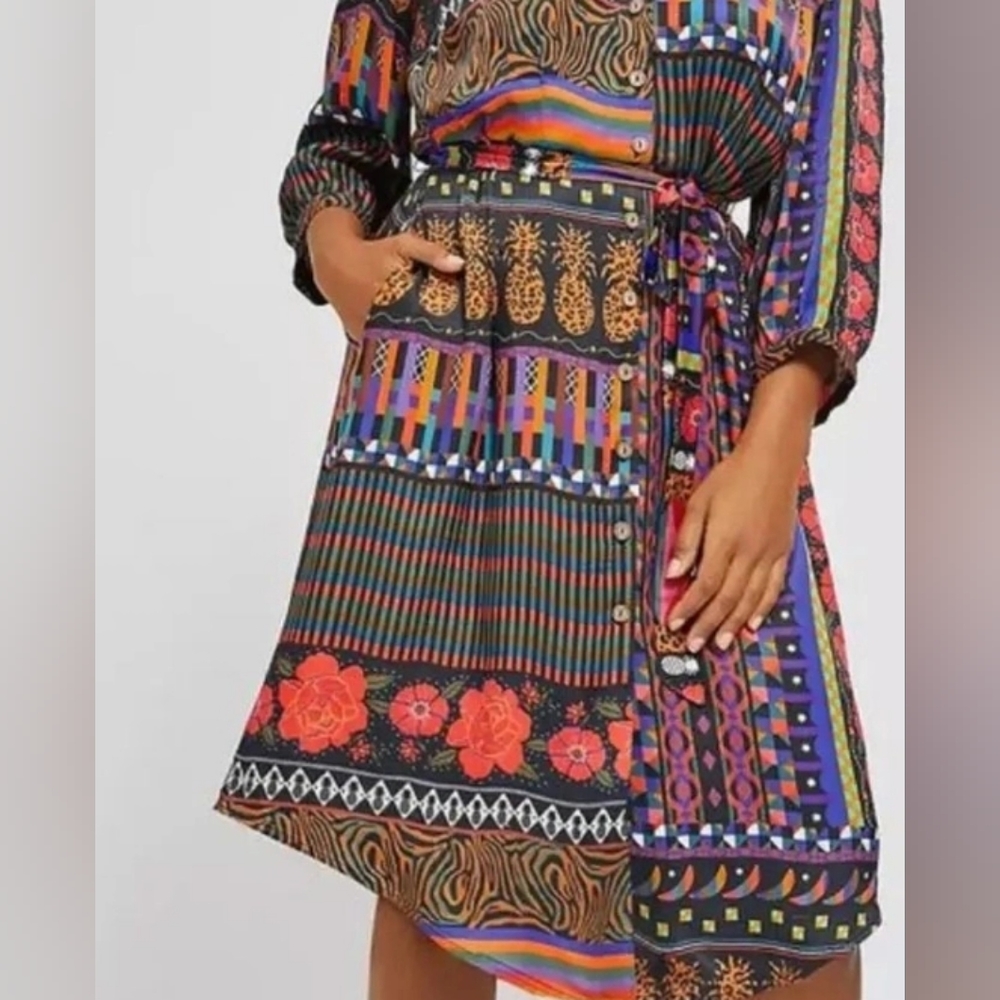 Farm Rio Colorful Patterned Midi Dress - Picture 4 of 10